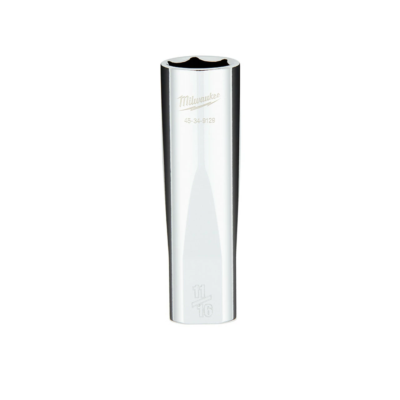 Milwaukee 45-34-9129 1/2 Drive 11/16 SAE 6-Point Deep Socket With FOUR FLAT Sides 1 Milwaukee 45-34-9129 1/2 Drive 11/16 SAE 6-Point Deep Socket With FOUR FLAT Sides