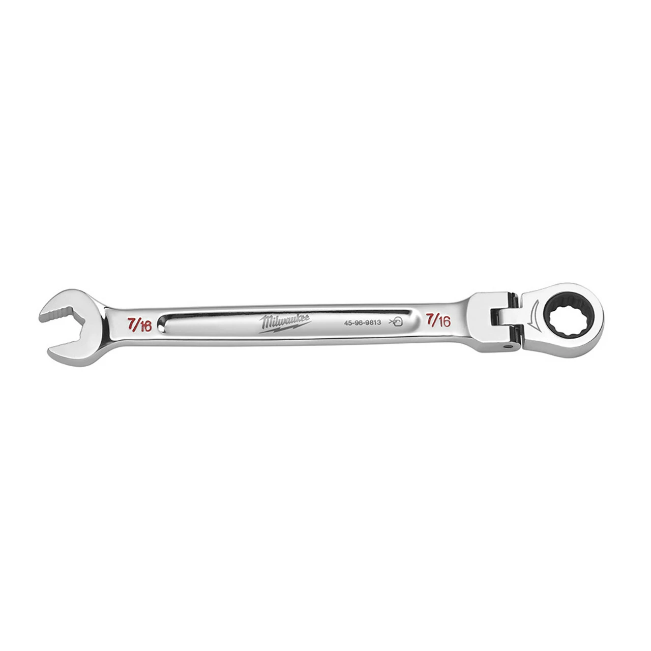 Milwaukee 45-96-9813 7/16 Flex Head Ratcheting Wrench 1 Milwaukee 45-96-9813 7/16 Flex Head Ratcheting Wrench