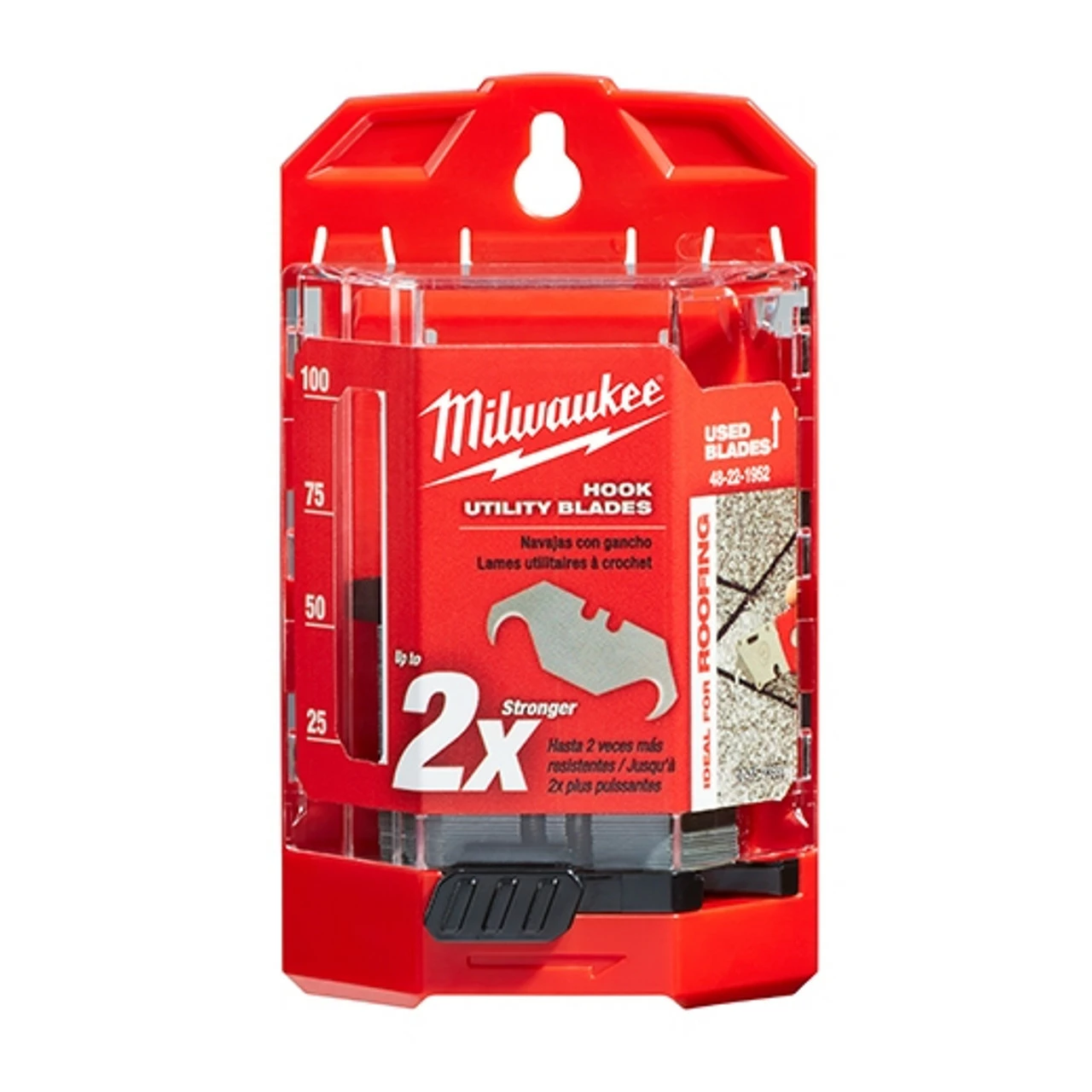 Milwaukee 48-22-1952 50 PC Hook Utility Knife Blades W/ Dispenser 1 Milwaukee 48-22-1952 50 PC Hook Utility Knife Blades W/ Dispenser