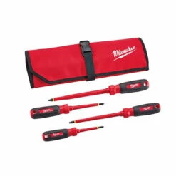Milwaukee 48-22-2204 4 PC 1000V Insulated Screwdriver Set W/Roll Pouch