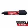 Milwaukee 48-22-3250 INKZALL 3PC Large Chisel Tip Black Marker