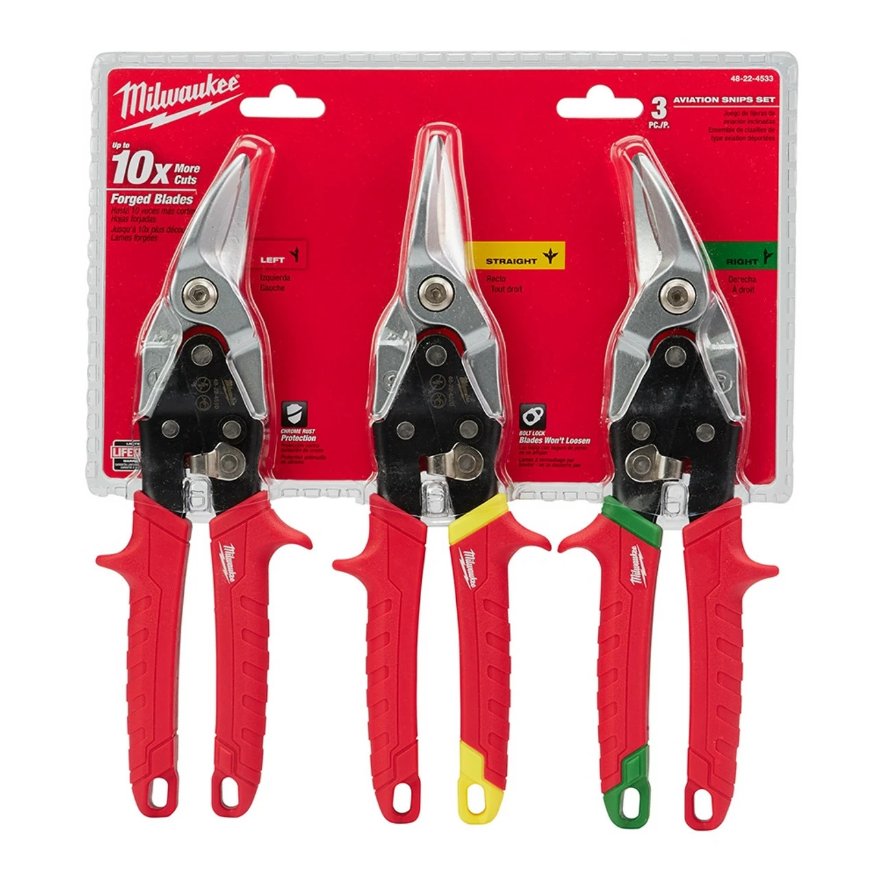 Milwaukee 48-22-4533 3 PC Aviation Snip Set 1 Milwaukee 48-22-4533 3 PC Aviation Snip Set