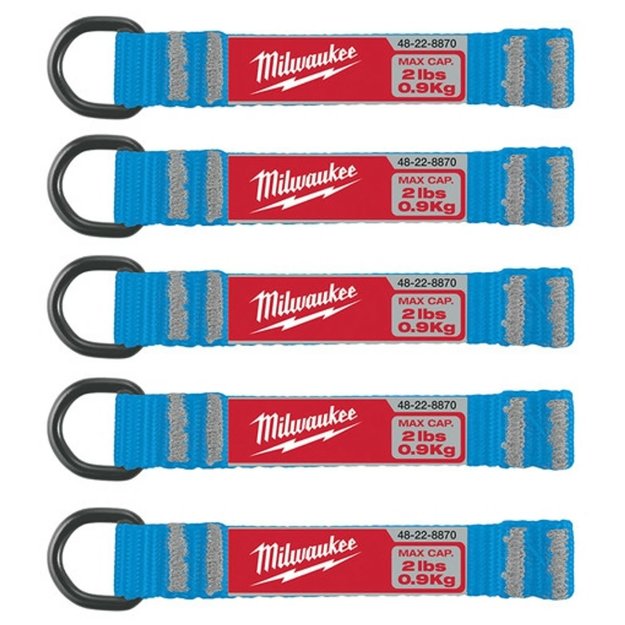 Milwaukee 48-22-8870 5 Pc 2 Lb D-Ring Web Attachment 1 Milwaukee 48-22-8870 5 Pc 2 Lb D-Ring Web Attachment