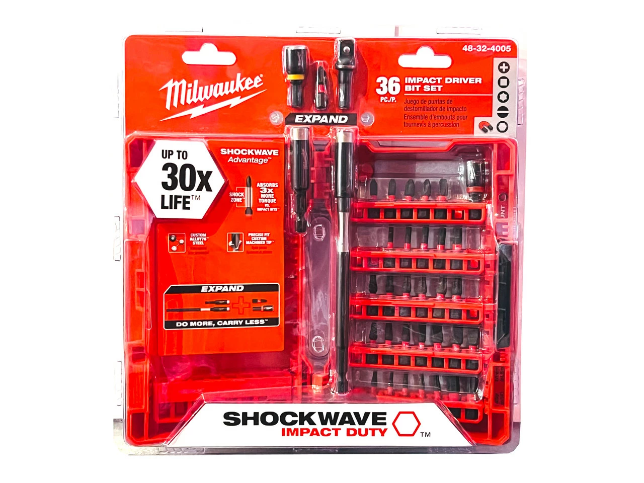 Milwaukee 48-32-4005 SHOCKWAVE Impact Duty Driver Bit Set - 36pc 1 Milwaukee 48-32-4005 SHOCKWAVE Impact Duty Driver Bit Set - 36pc