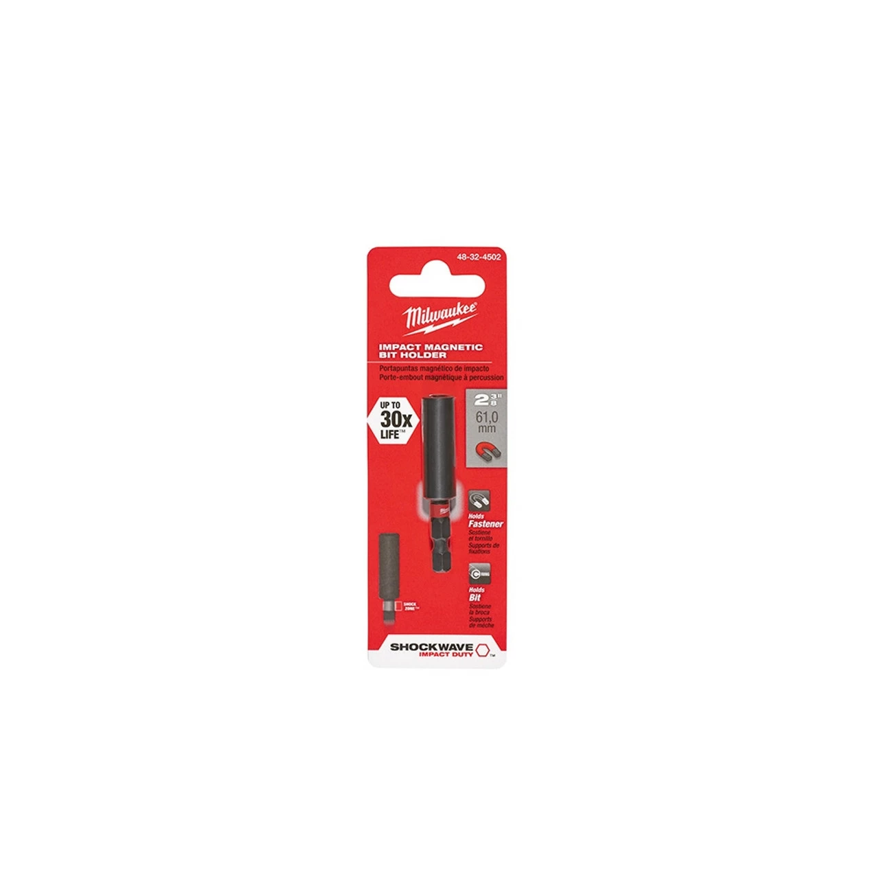 Milwaukee 48-32-4502 Shockwave Magnetic Bit Tip Holder 2.36 In. 1 Milwaukee 48-32-4502 Shockwave Magnetic Bit Tip Holder 2.36 In.