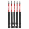 Milwaukee 48-32-4576 SHOCKWAVE 3-1/2 Impact T10 Bit 5 Pk