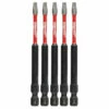 Milwaukee 48-32-4577 SHOCKWAVE 3-1/2 Impact T15 Bit 5 Pk