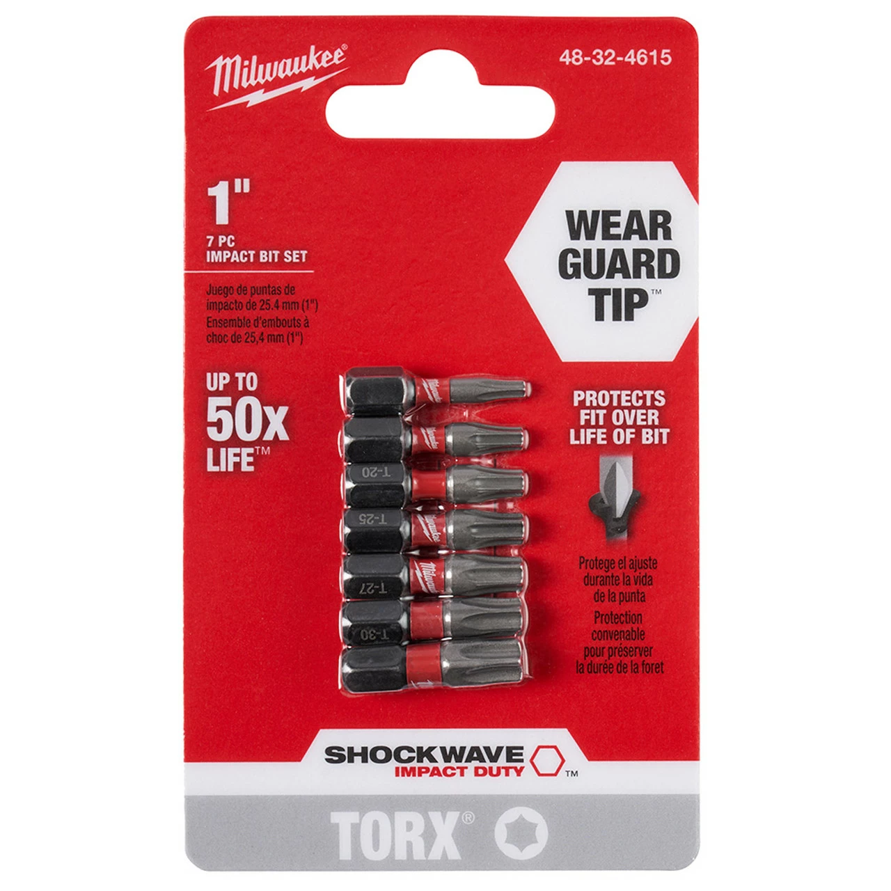 Milwaukee 48-32-4615 7-Piece Shockwave Torx Insert Bit Set 1 Milwaukee 48-32-4615 7-Piece Shockwave Torx Insert Bit Set