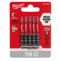 Milwaukee 48-32-4682 SHOCKWAVE 2 In. T10 Impact Bit 5PK
