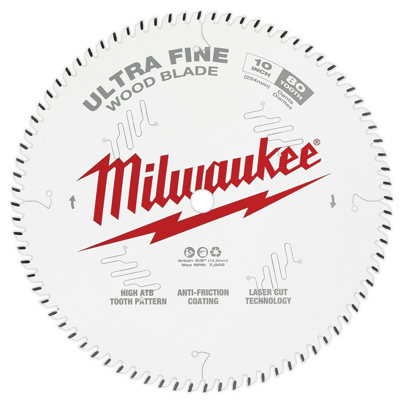 Milwaukee 48-40-1032 10 In. 80T Ultra Fine Finish Circular Saw Blade 1 Milwaukee 48-40-1032 10 In. 80T Ultra Fine Finish Circular Saw Blade