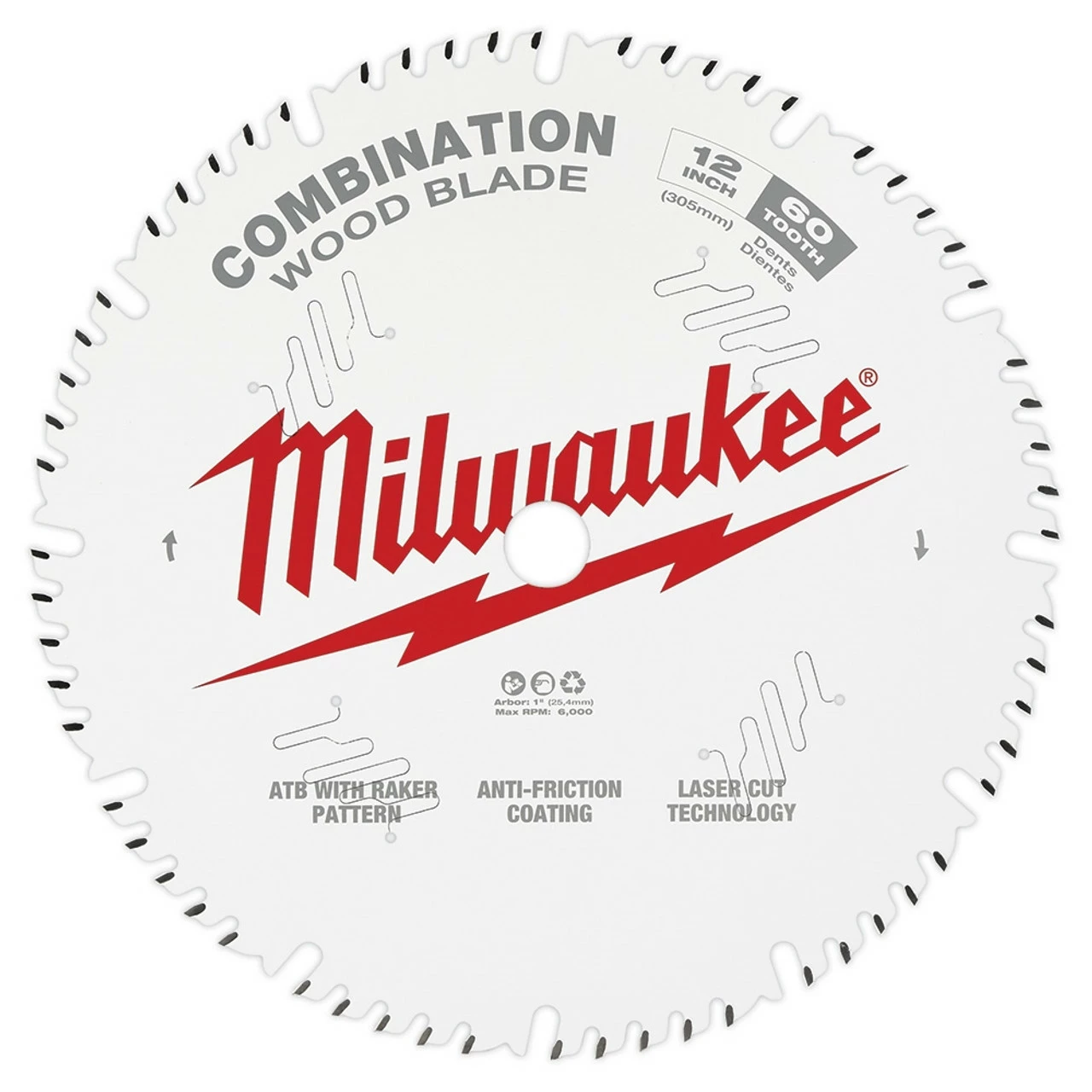 Milwaukee 48-40-1222 12 In. 60T Combination Circular Saw Blade 1 Milwaukee 48-40-1222 12 In. 60T Combination Circular Saw Blade