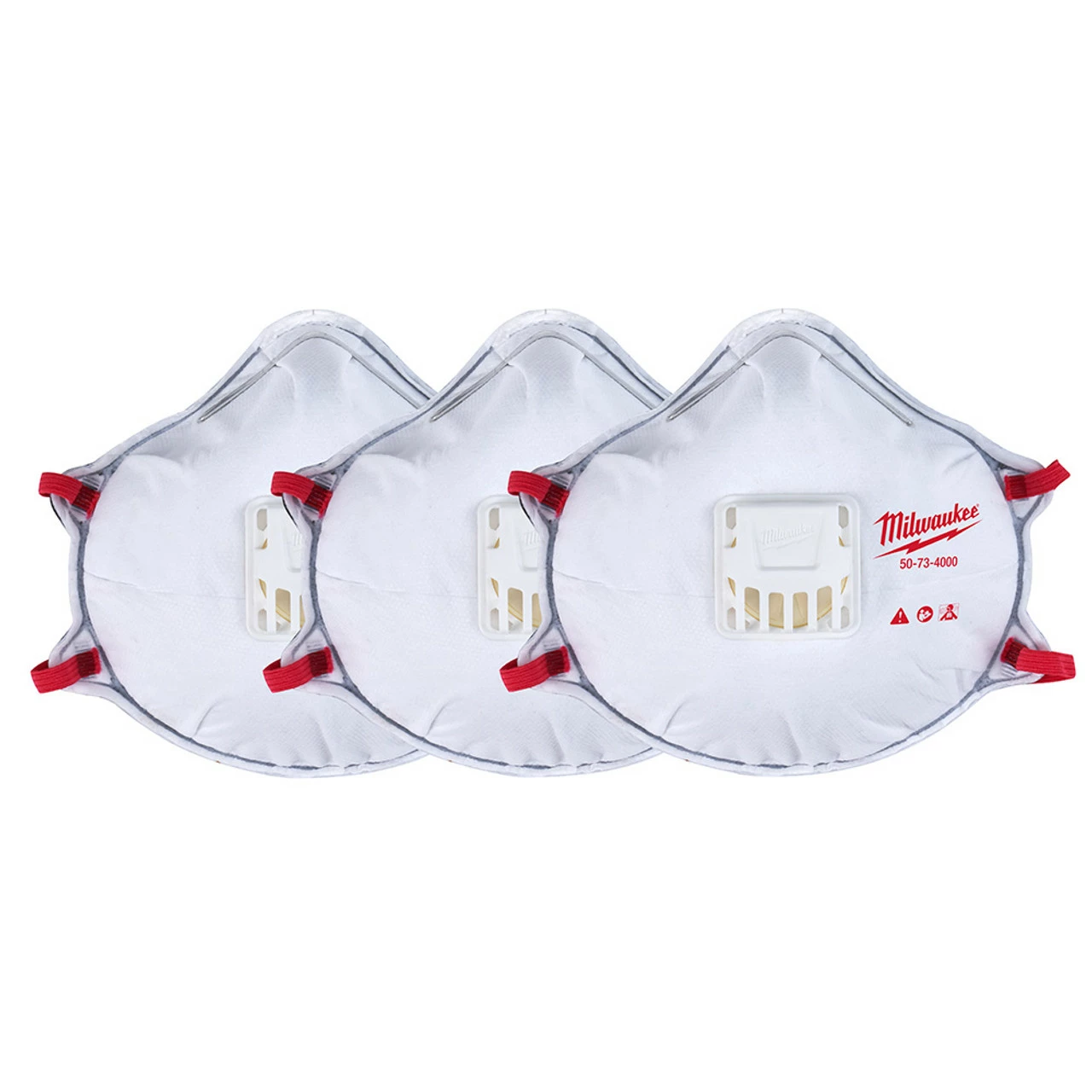 Milwaukee 48-73-4002 3pk N95 Valved Respirator W/ Gasket 1 Milwaukee 48-73-4002 3pk N95 Valved Respirator W/ Gasket