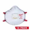 Milwaukee 48-73-4004 10pk N95 Valved Respirator With Gasket