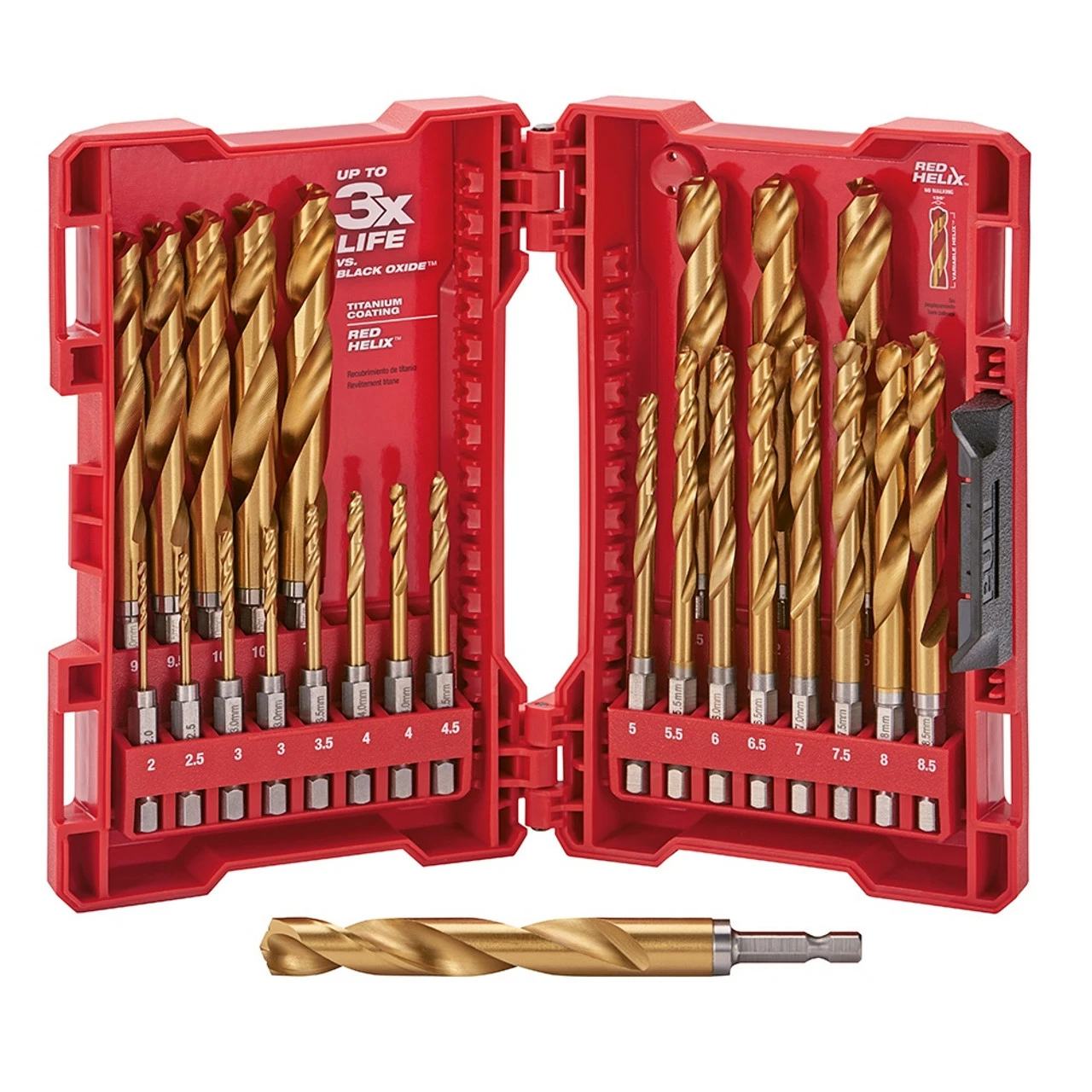Milwaukee 48-89-4861 Metric SHOCKWAVE Titanium RED HELIX Kit 25 Pc. 1 Milwaukee 48-89-4861 Metric SHOCKWAVE Titanium RED HELIX Kit 25 Pc.