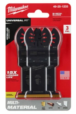 Milwaukee 49-25-1233 OPEN-LOK 1-3/8 In. Titanium Enhanced Bi-Metal Muti-Material Blade 3 Pk