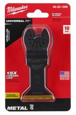 Milwaukee 49-25-1269 OPEN-LOK 1-3/4 In. Titanium Enhanced Bi-Metal Metal Blade 10 Pk
