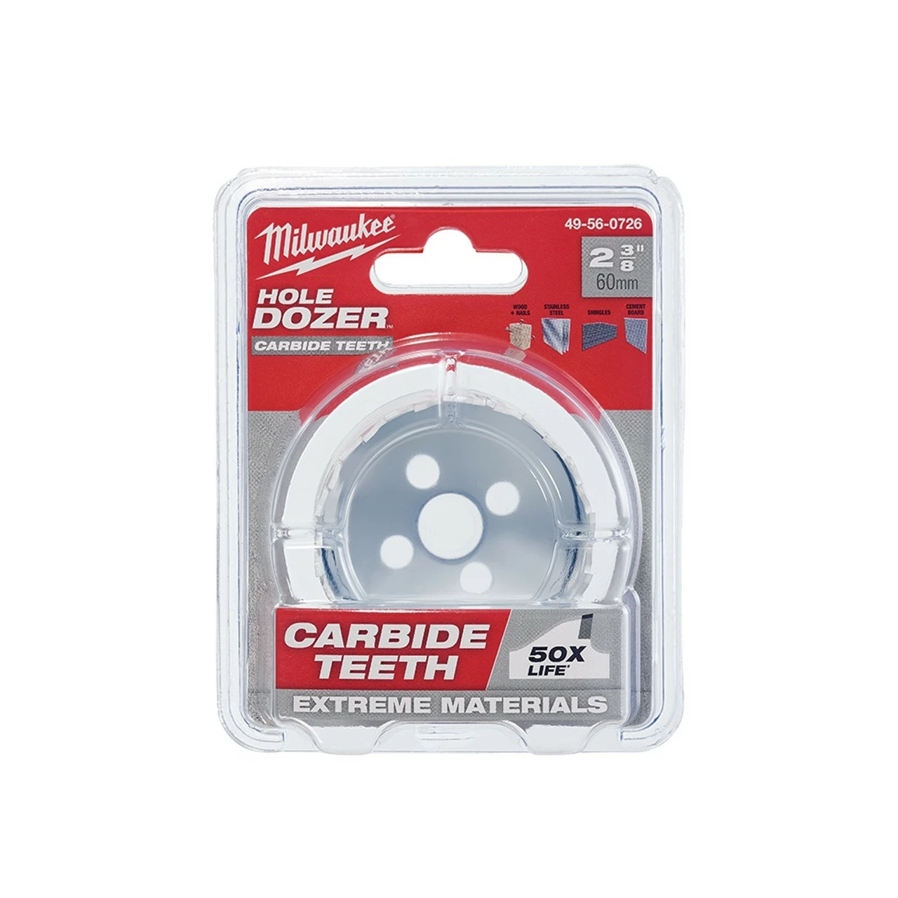 Milwaukee 49-56-0726 2-3/8 In. Hole Dozer With Carbide Teeth 1 Milwaukee 49-56-0726 2-3/8 In. Hole Dozer With Carbide Teeth