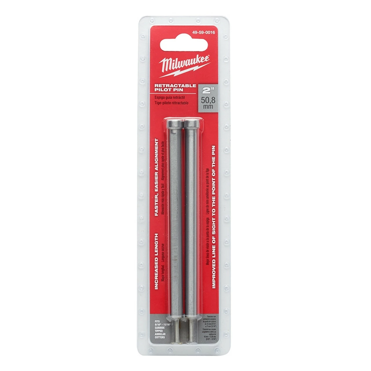 Milwaukee 49-59-0016 Retractable Pilot Pin 2 In. CTC Annular Cutters 1 Milwaukee 49-59-0016 Retractable Pilot Pin 2 In. CTC Annular Cutters