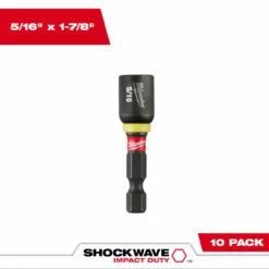 Milwaukee 49-66-0503 SHOCKWAVE 1-7/8in Magnetic NutDriver 5/16in 10 PK