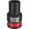 Milwaukee 49-66-6103 SHOCKWAVE Impact Duty 3/8 Drive 11/32 Standard 6 Point Socket