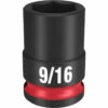 Milwaukee 49-66-6107 SHOCKWAVE Impact Duty 3/8 Drive 9/16 Standard 6 Point Socket