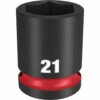Milwaukee 49-66-6253 SHOCKWAVE Impact Duty 1/2 Drive 21MM Standard 6 Point Socket