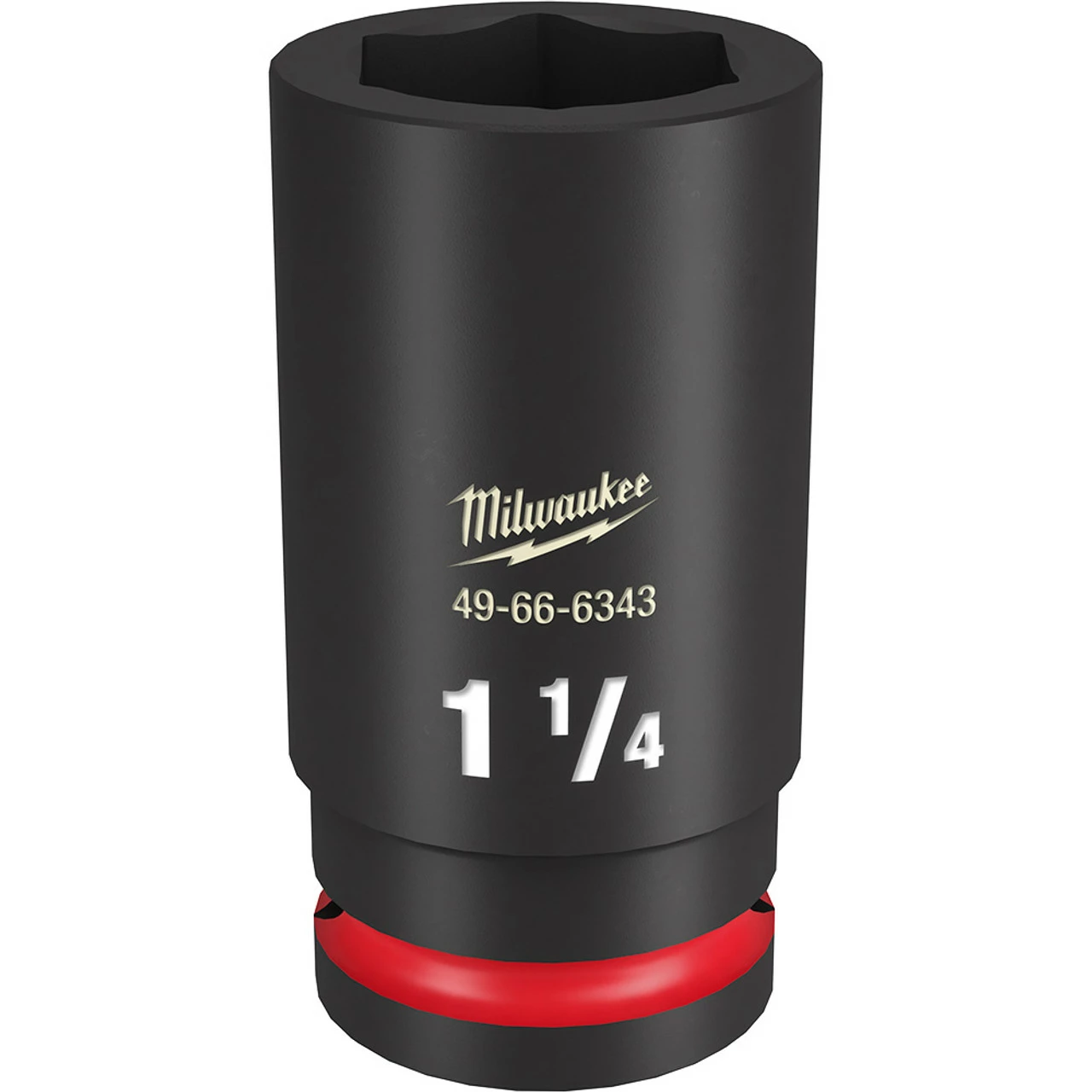 Milwaukee 49-66-6343 SHOCKWAVE Impact Duty 3/4 In. Drive 1-1/4 In. Deep 6 Point Socket 1 Milwaukee 49-66-6343 SHOCKWAVE Impact Duty 3/4 In. Drive 1-1/4 In. Deep 6 Point Socket