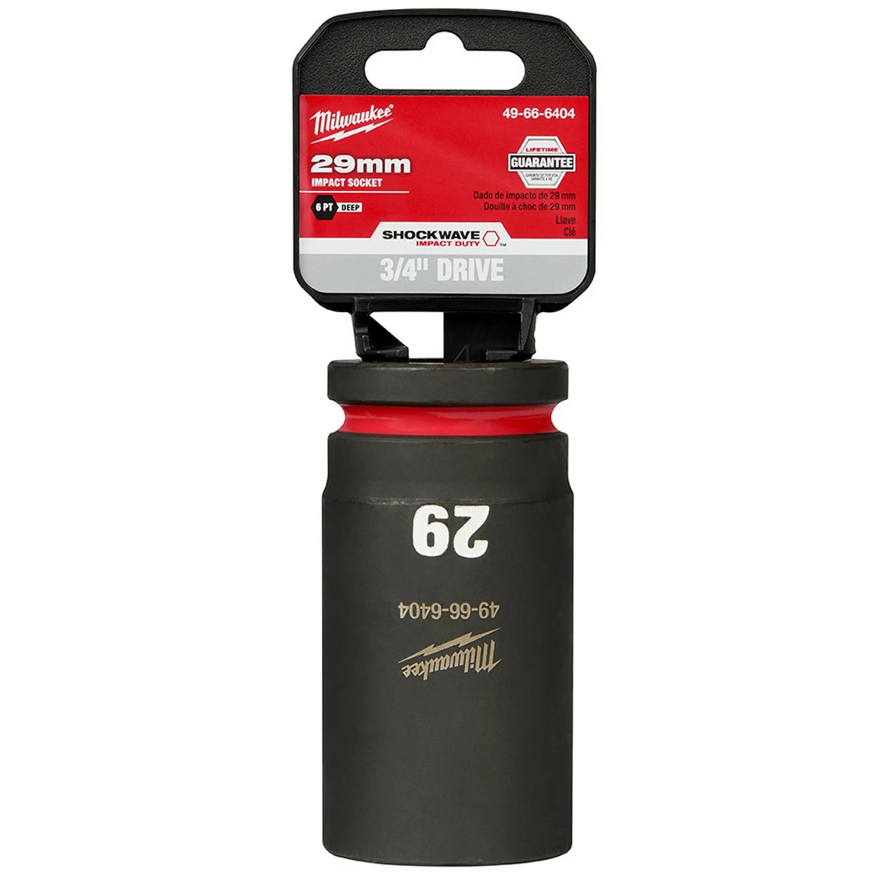 Milwaukee 49-66-6404 SHOCKWAVE Impact Duty 3/4 Drive 29MM Deep 6 Point Socket 1 Milwaukee 49-66-6404 SHOCKWAVE Impact Duty 3/4 Drive 29MM Deep 6 Point Socket