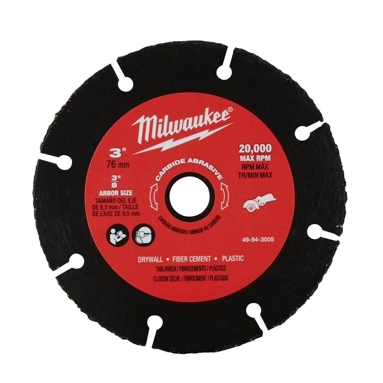 Milwaukee 49-94-3005 3 In. Carbide Abrasive Blade 1 Milwaukee 49-94-3005 3 In. Carbide Abrasive Blade