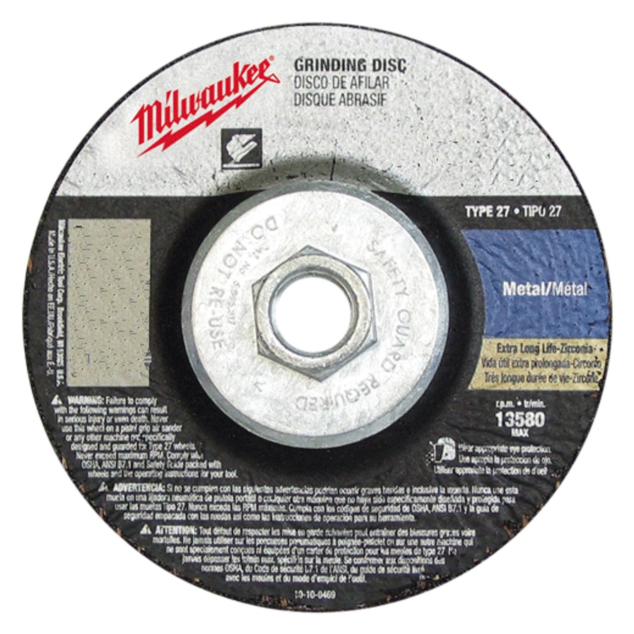 Milwaukee 49-94-7075 7 In X 1/8 In X 5/8-11 In Grinding Wheel Type 27 1 Milwaukee 49-94-7075 7 In X 1/8 In X 5/8-11 In Grinding Wheel Type 27