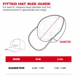 Milwaukee 504B-SM Black Fitted Hat S/M -Tool Sales Shop Fitted Hat Sizing Guide 73608.1667568232.1280.1280 73839.1679586808
